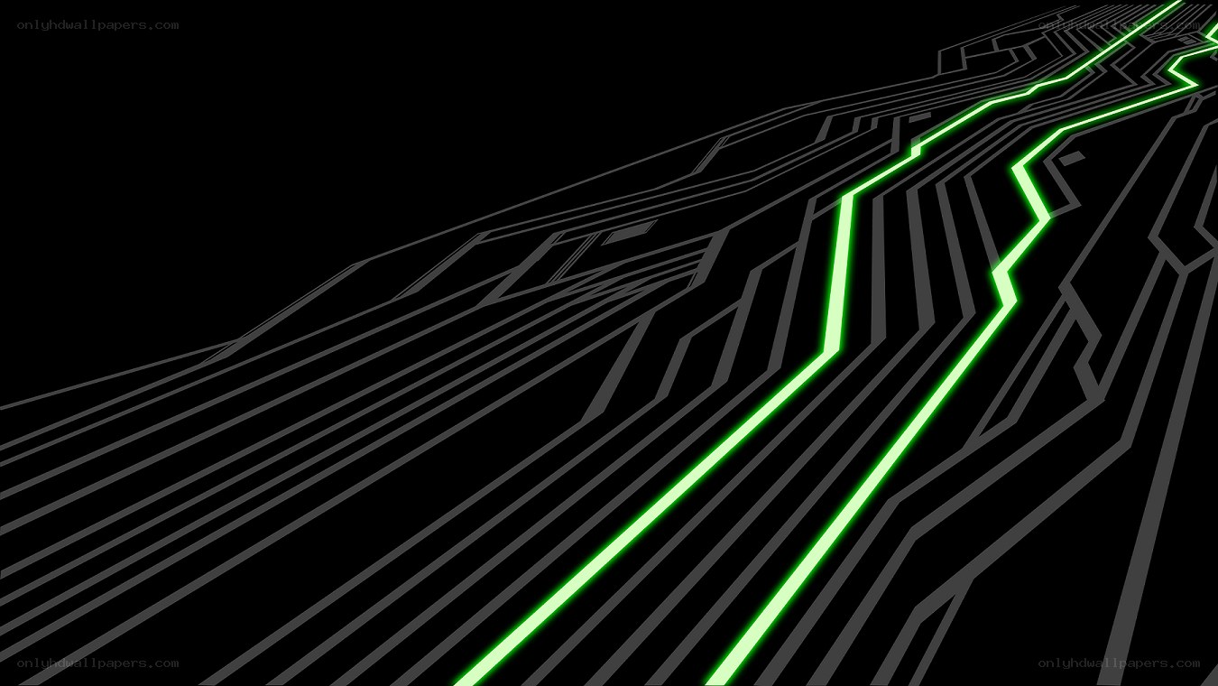 glowing green circuit lines