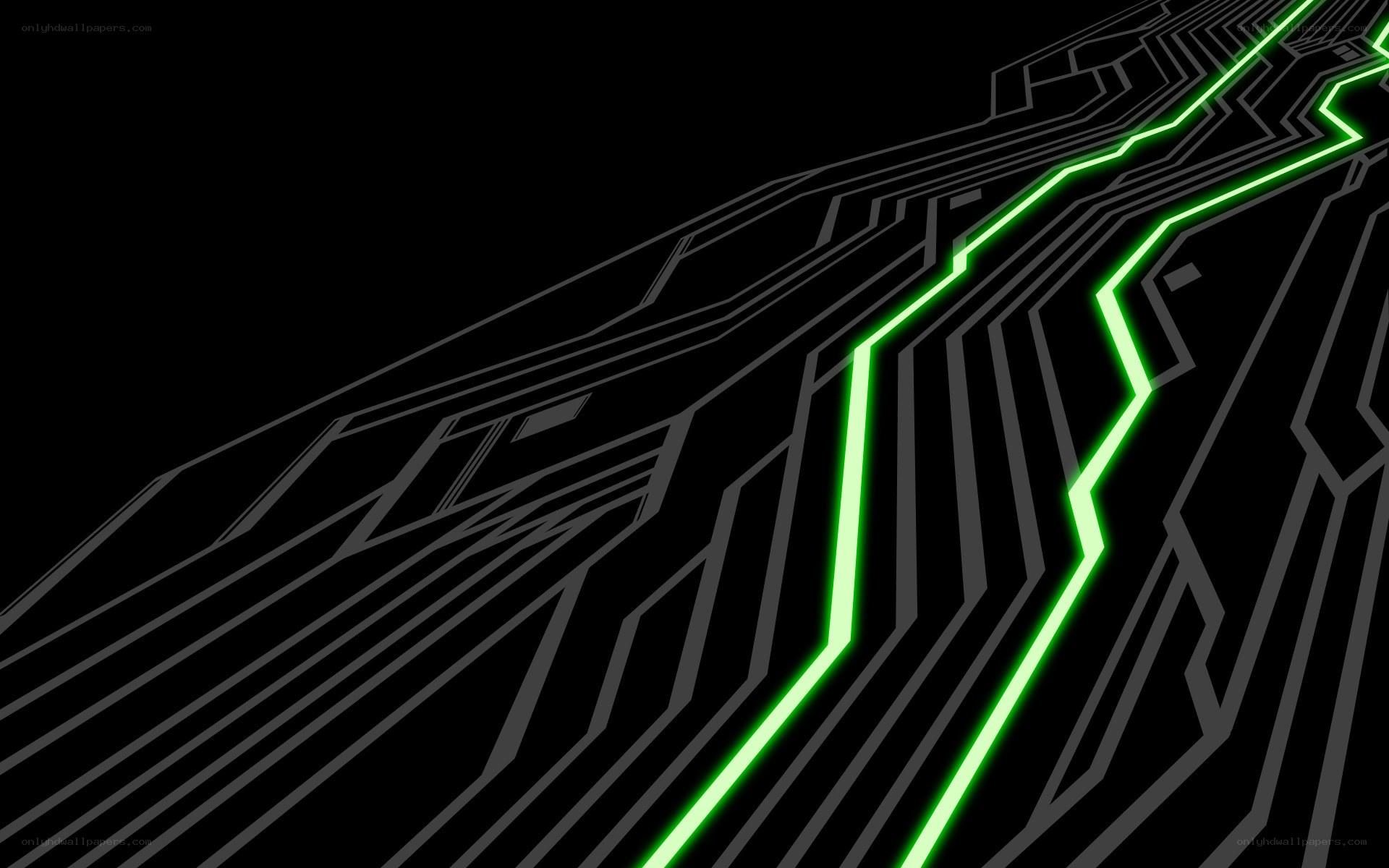 glowing green circuit lines