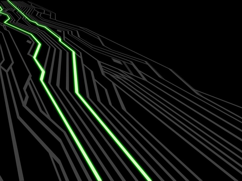 glowing green circuit lines
