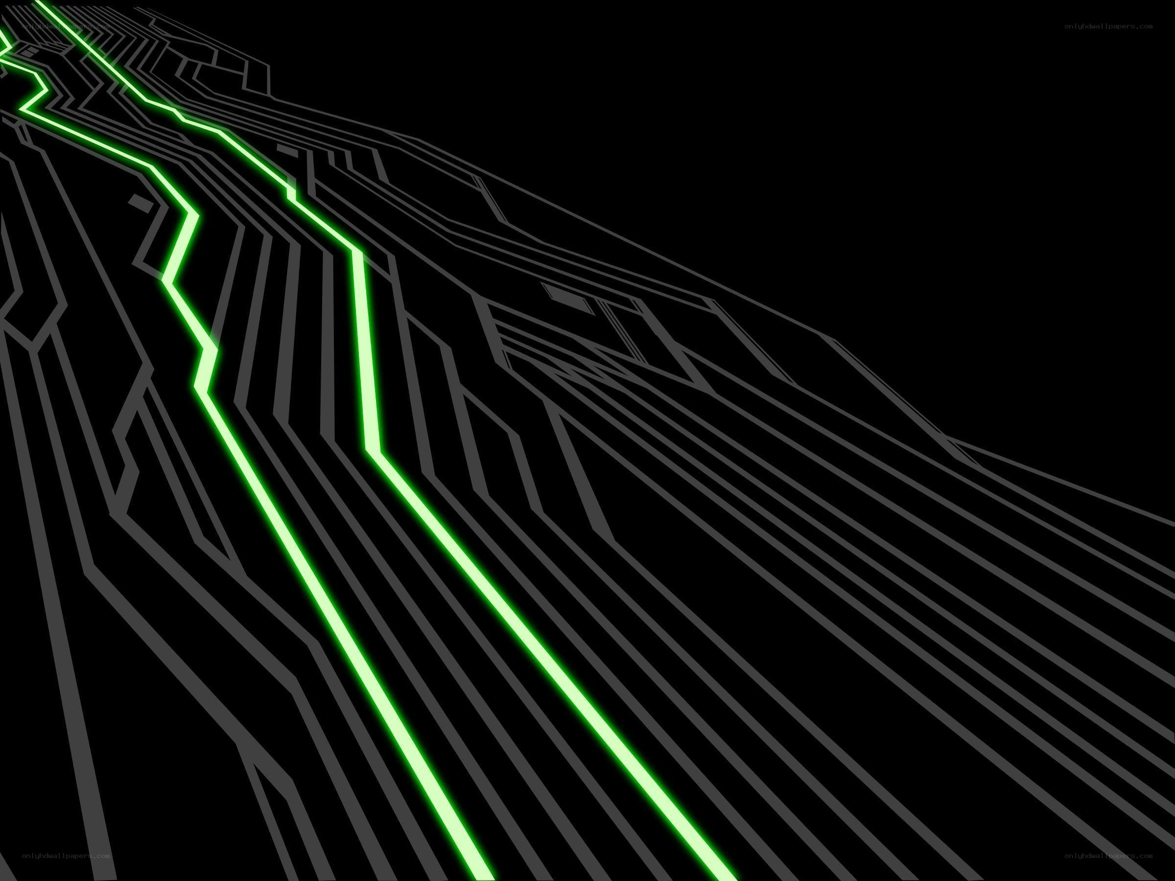 glowing green circuit lines