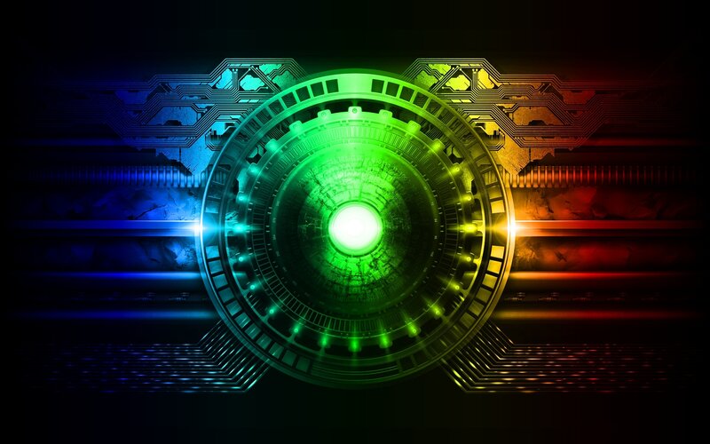Glowing Green Circular Device