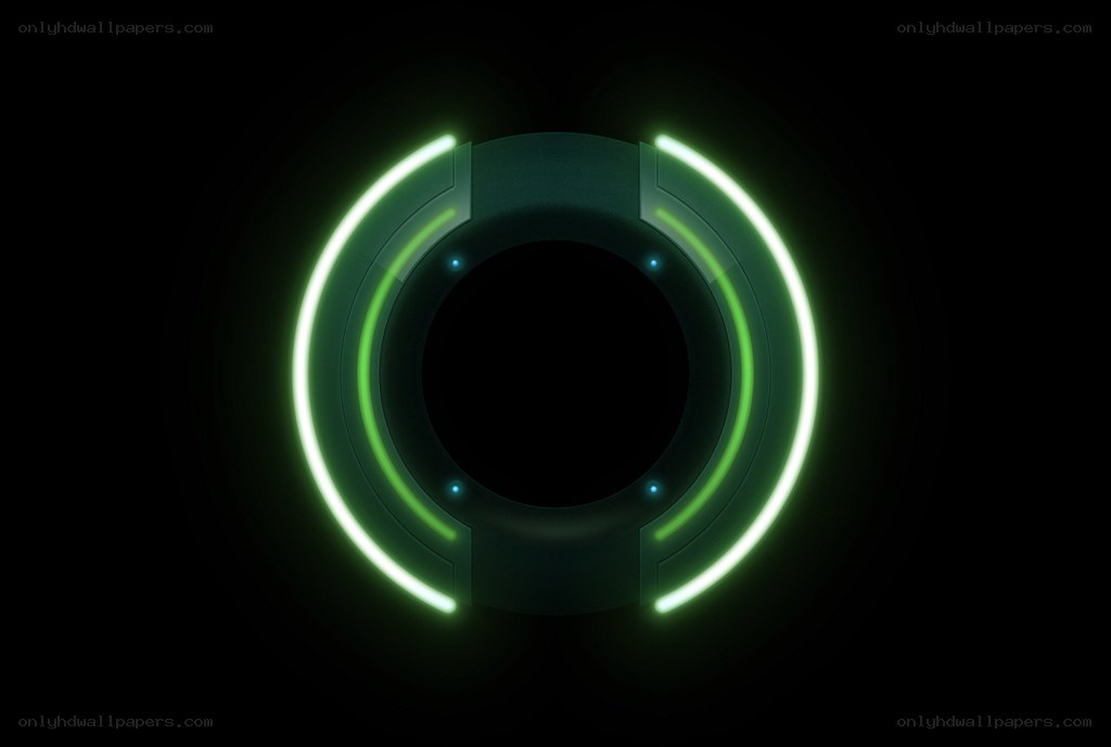 glowing green circular interface
