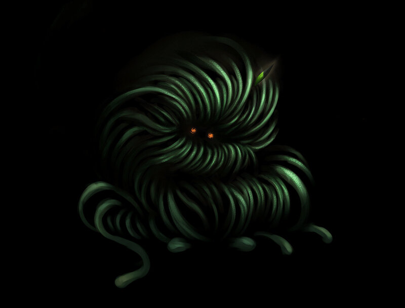 glowing green creature
