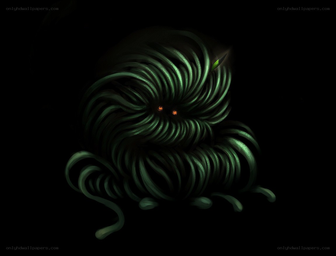 glowing green creature