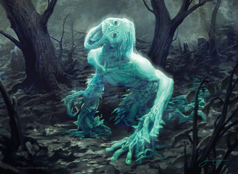Glowing Green Creature — Dark, Eerie