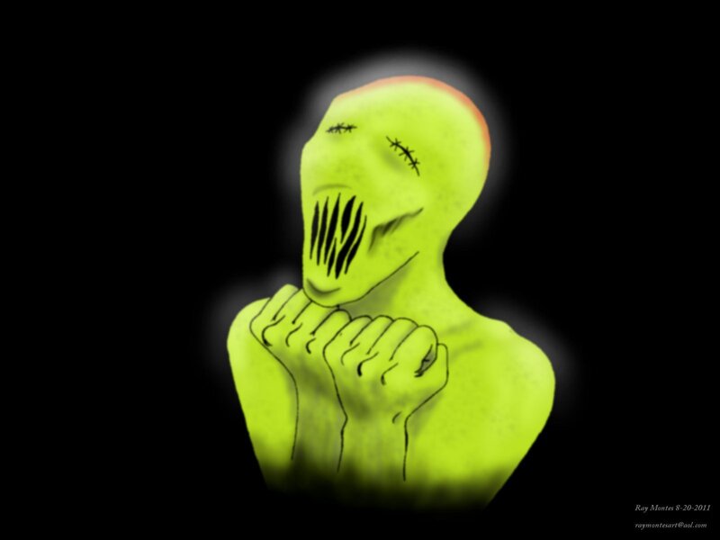Glowing Green Creature — Eerie