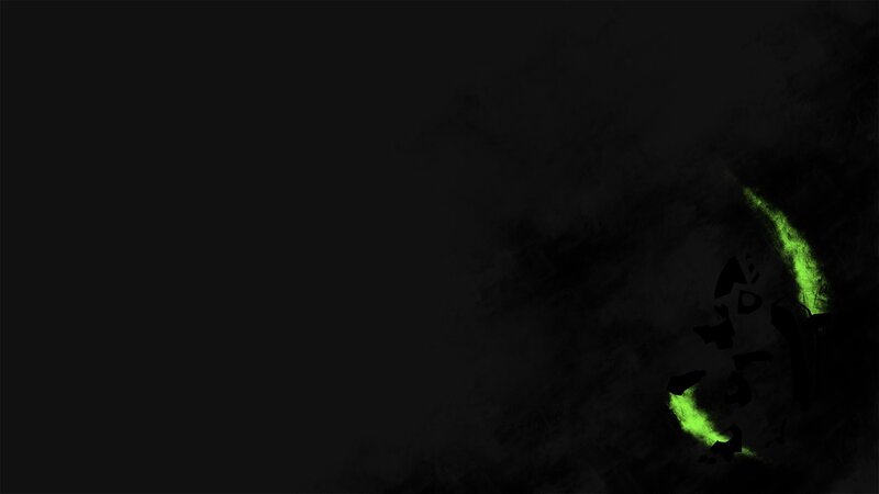 Glowing Green Crescent — Black
