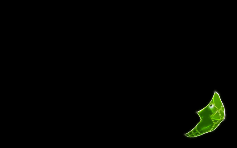 Glowing Green Crescent — Minimalist