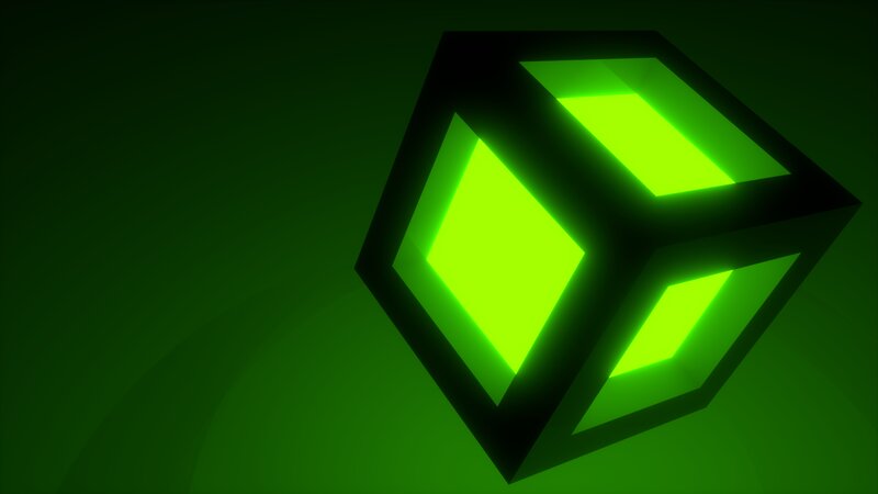 Glowing Green Cube