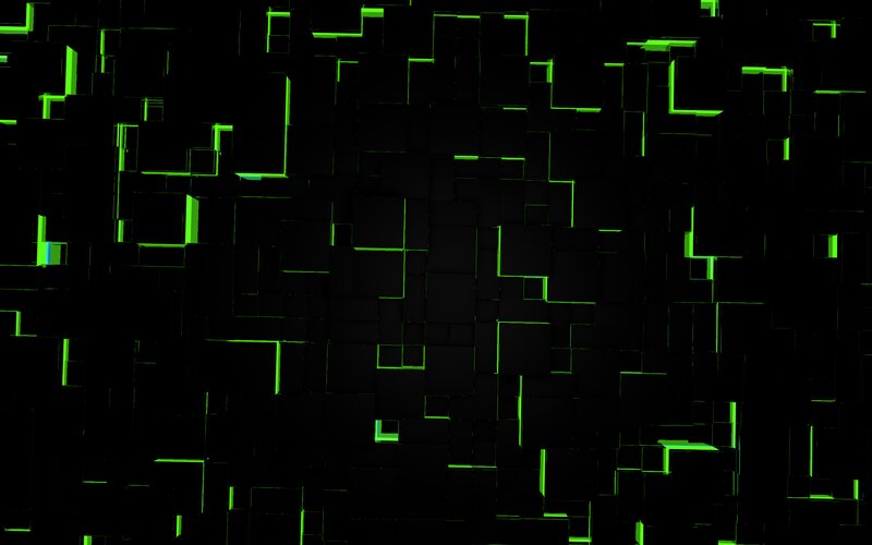 Glowing Green Cubes
