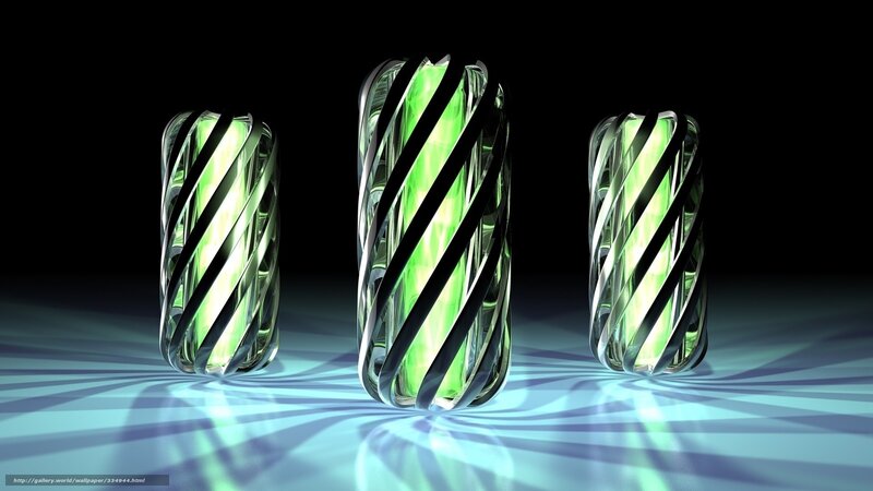 glowing green cylinders