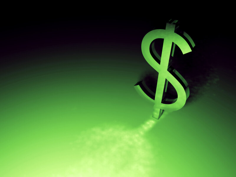 Glowing Green Dollar Sign