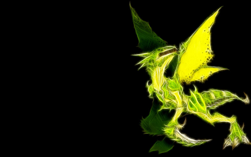 glowing green dragon