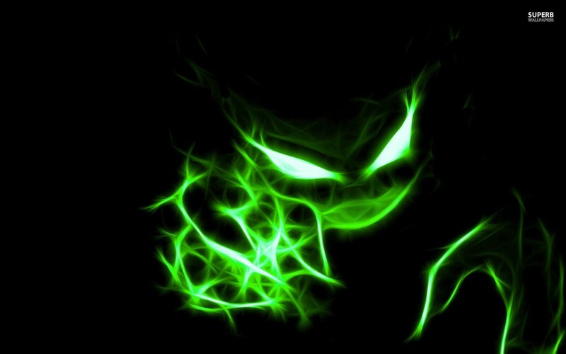 Glowing Green Energy Face