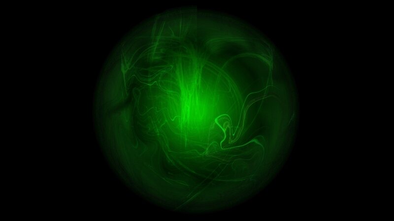 glowing green energy sphere