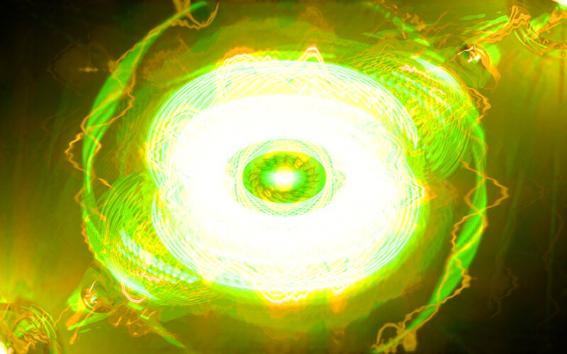 glowing green energy vortex