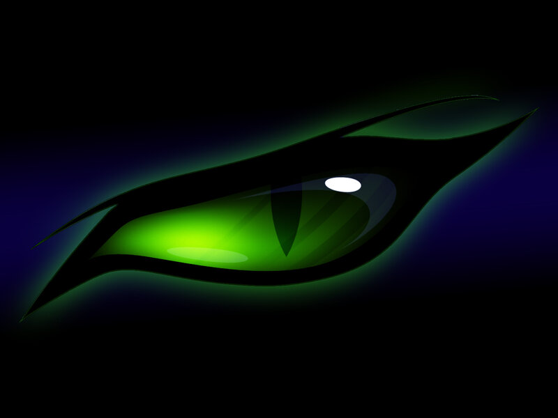 glowing green eye