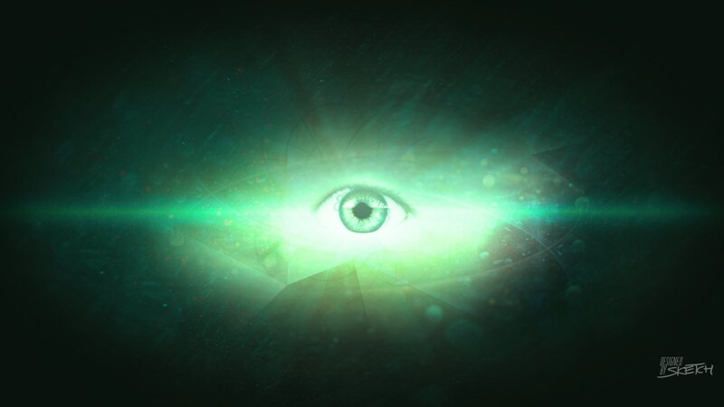 Glowing Green Eye — Mysterious