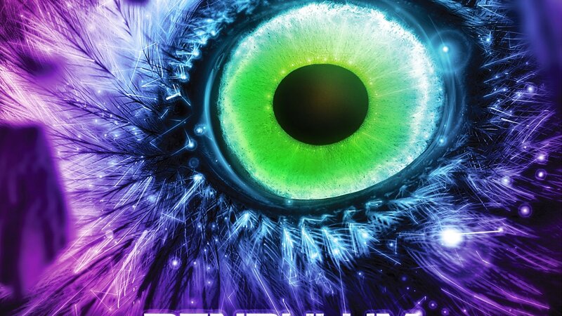 glowing green eye with purple aura