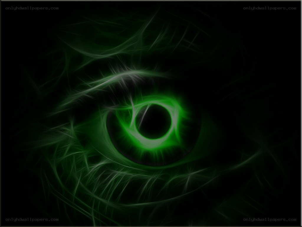glowing green eye