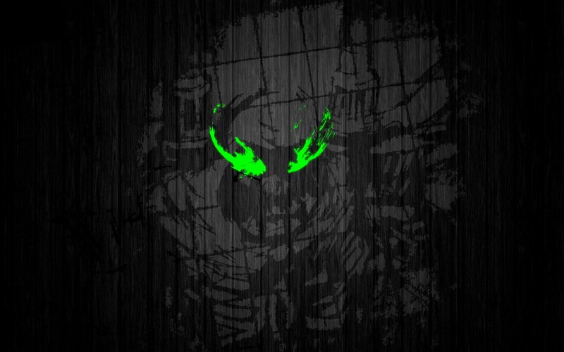 Glowing Green Eyes — Black