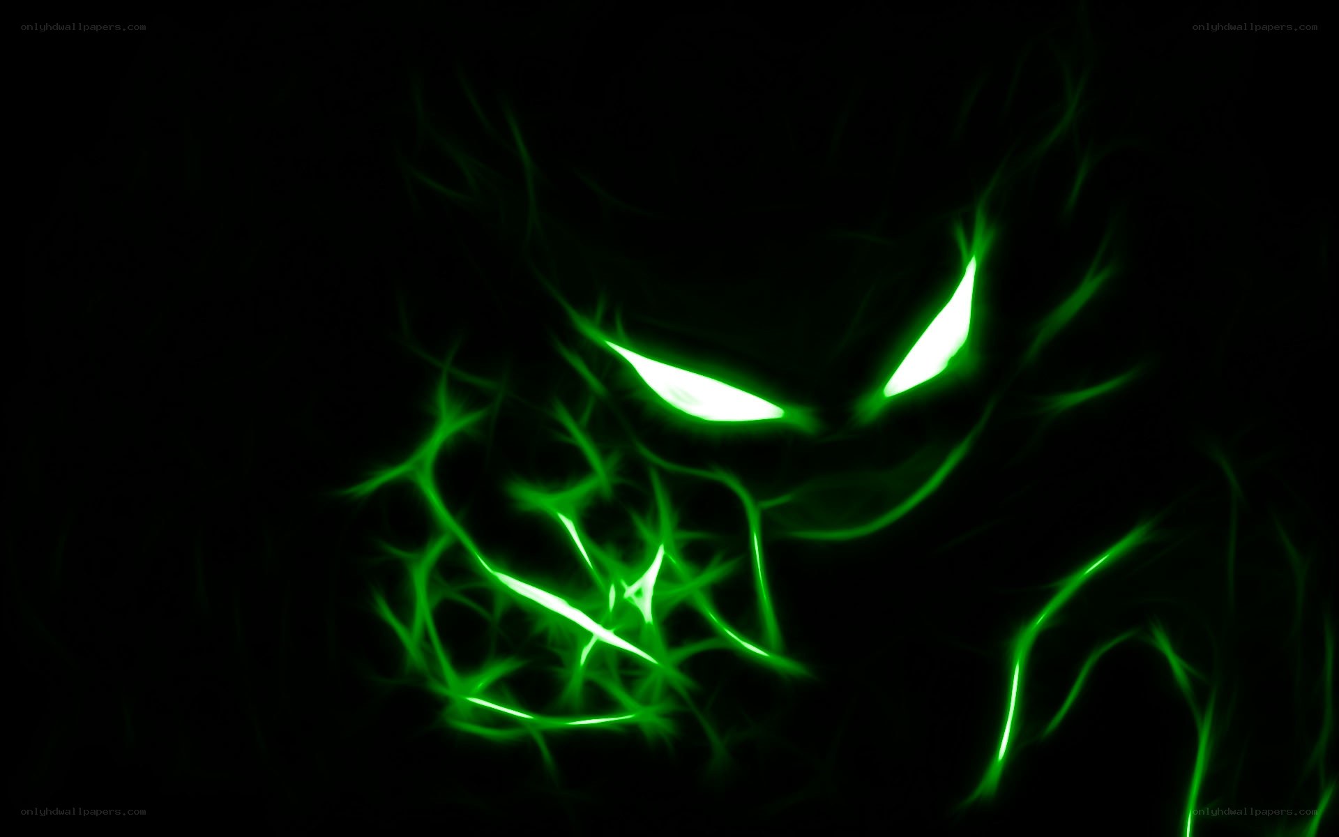 glowing green eyes creature