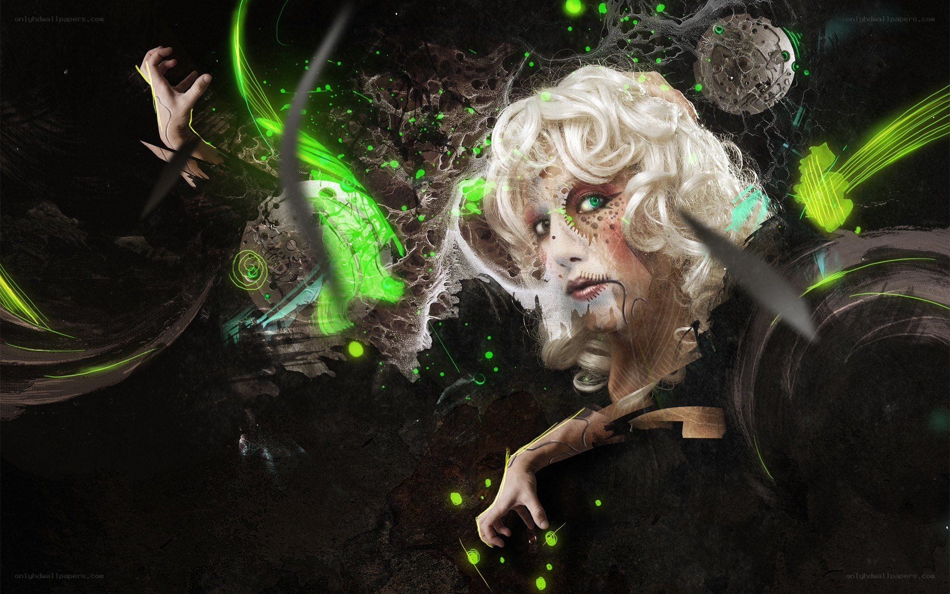 glowing green fantasy portrait