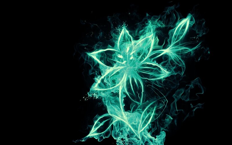 glowing green flower animation