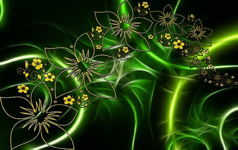 Glowing Green Flowers