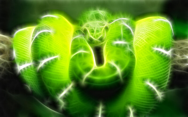 Glowing Green Fractal Design