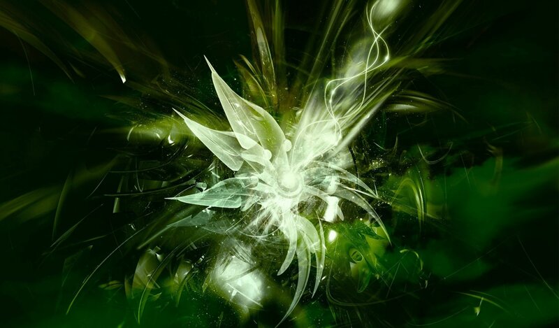 Glowing Green Fractal Flower — Energetic