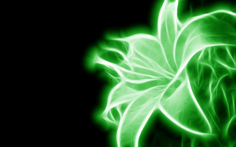 glowing green fractal flower