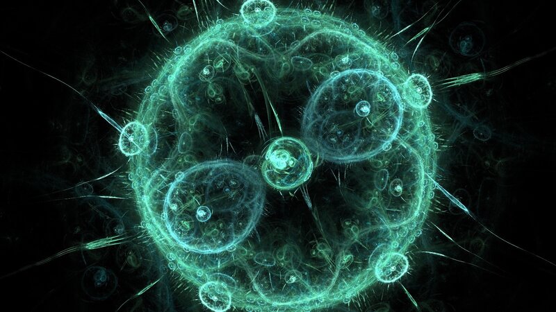 glowing green fractal organism