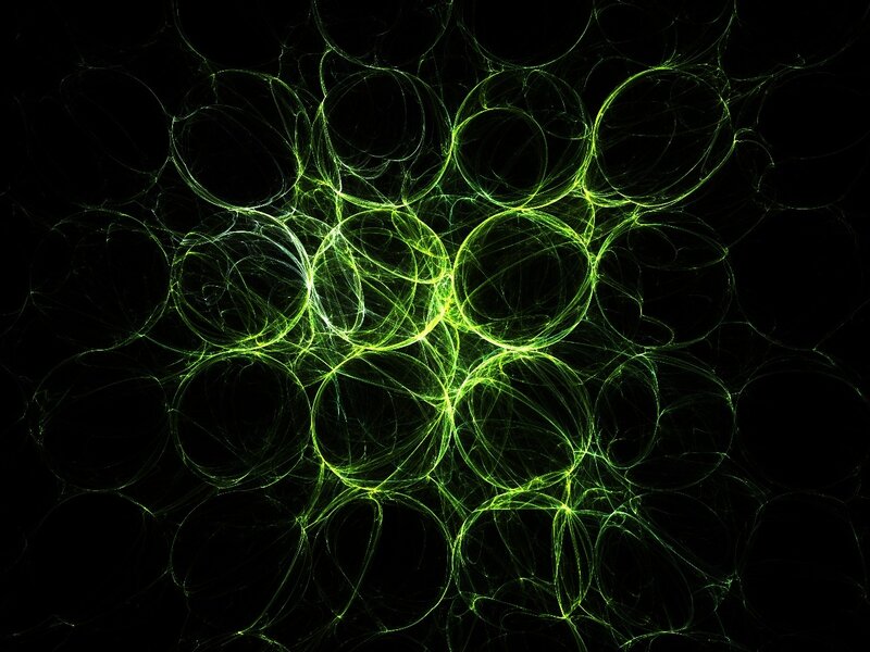 glowing green fractal pattern