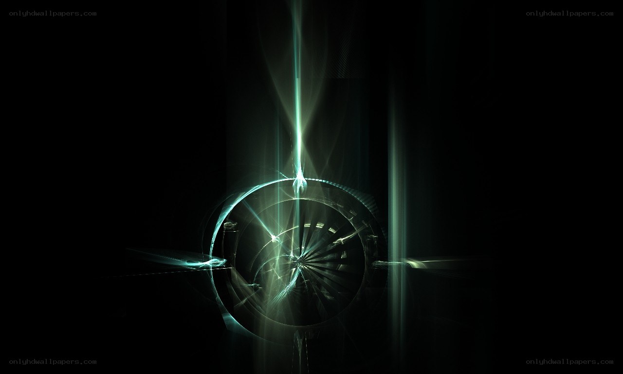 glowing green fractal tunnel