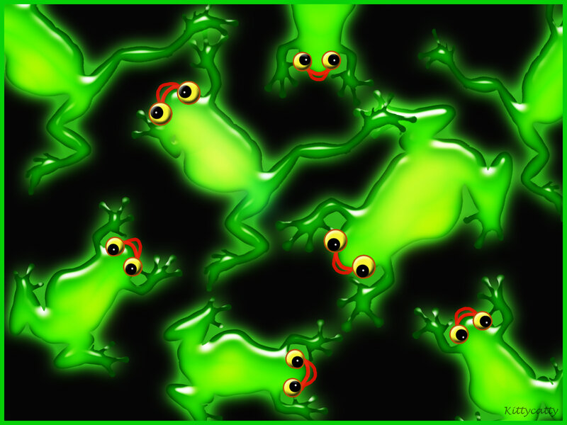 Glowing Green Frogs
