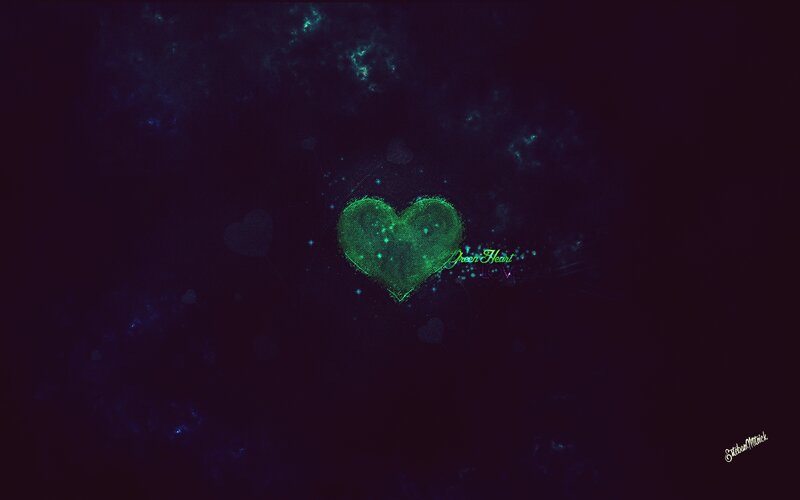 Glowing Green Heart — Mystical