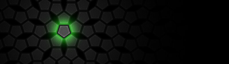 Glowing Green Hexagon — Black
