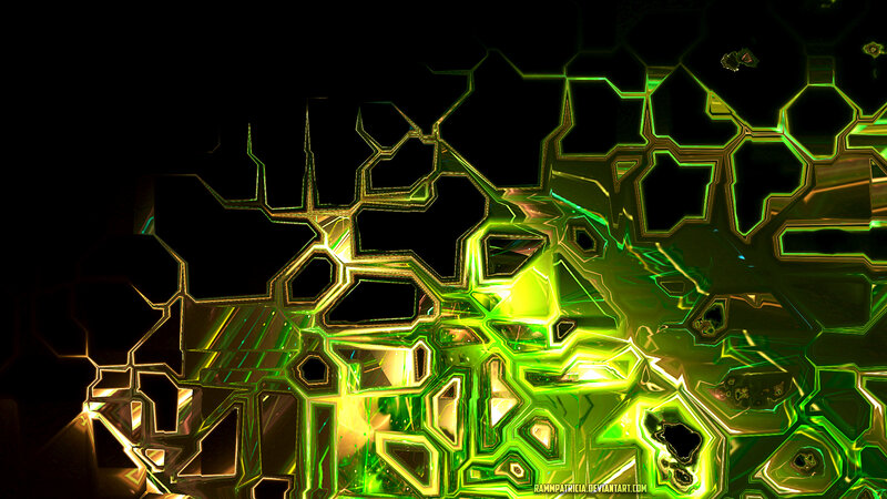 Glowing Green Hexagonal Pattern