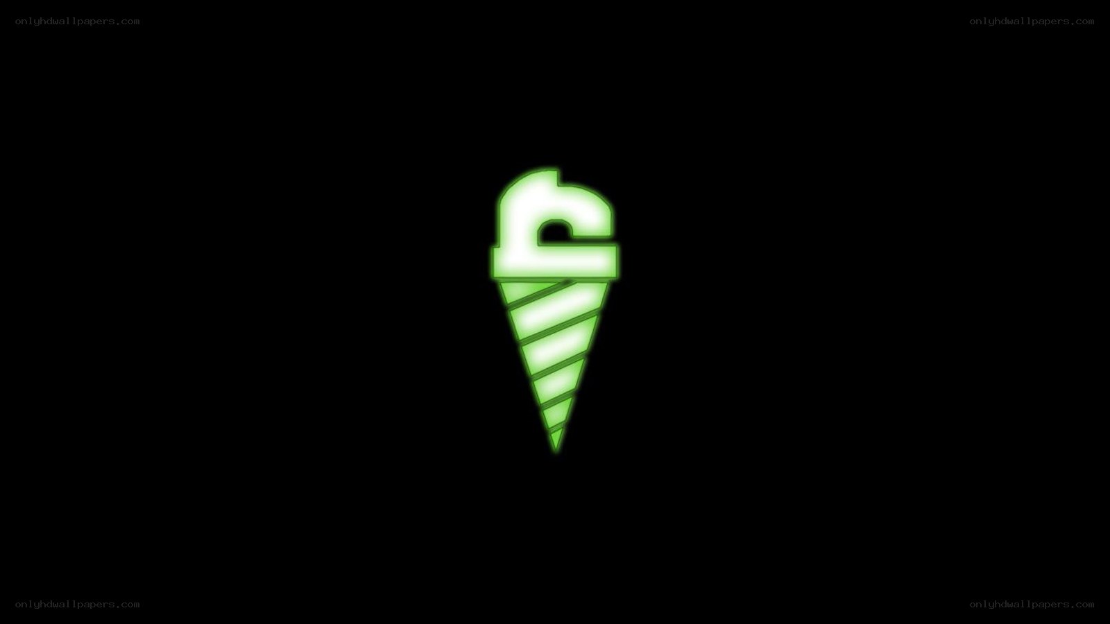 glowing green ice cream cone