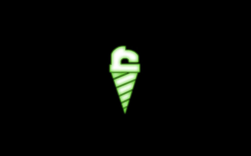 glowing green ice cream cone