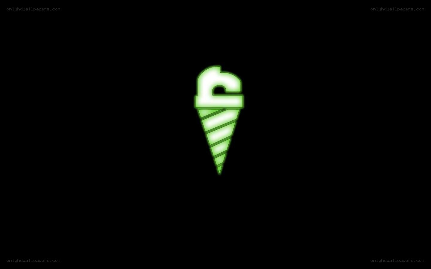 glowing green ice cream cone