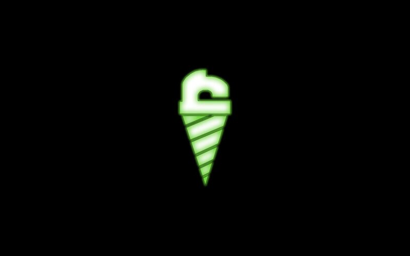 Glowing Green Ice Cream Cone — Minimalist