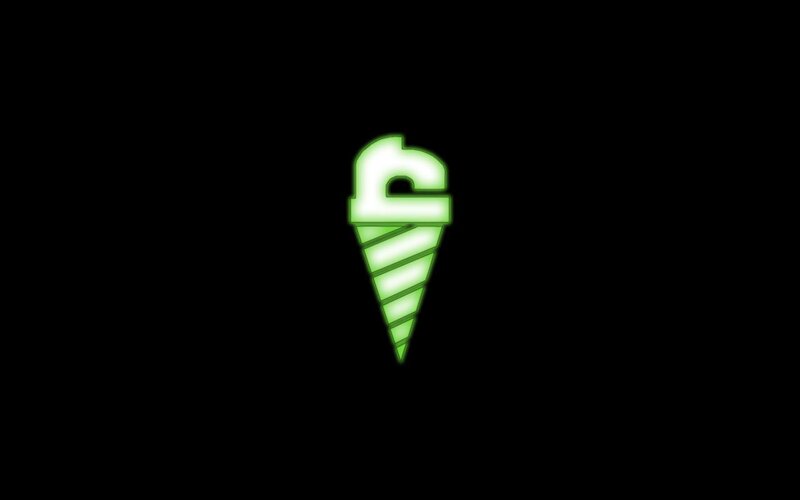 glowing green ice cream cone
