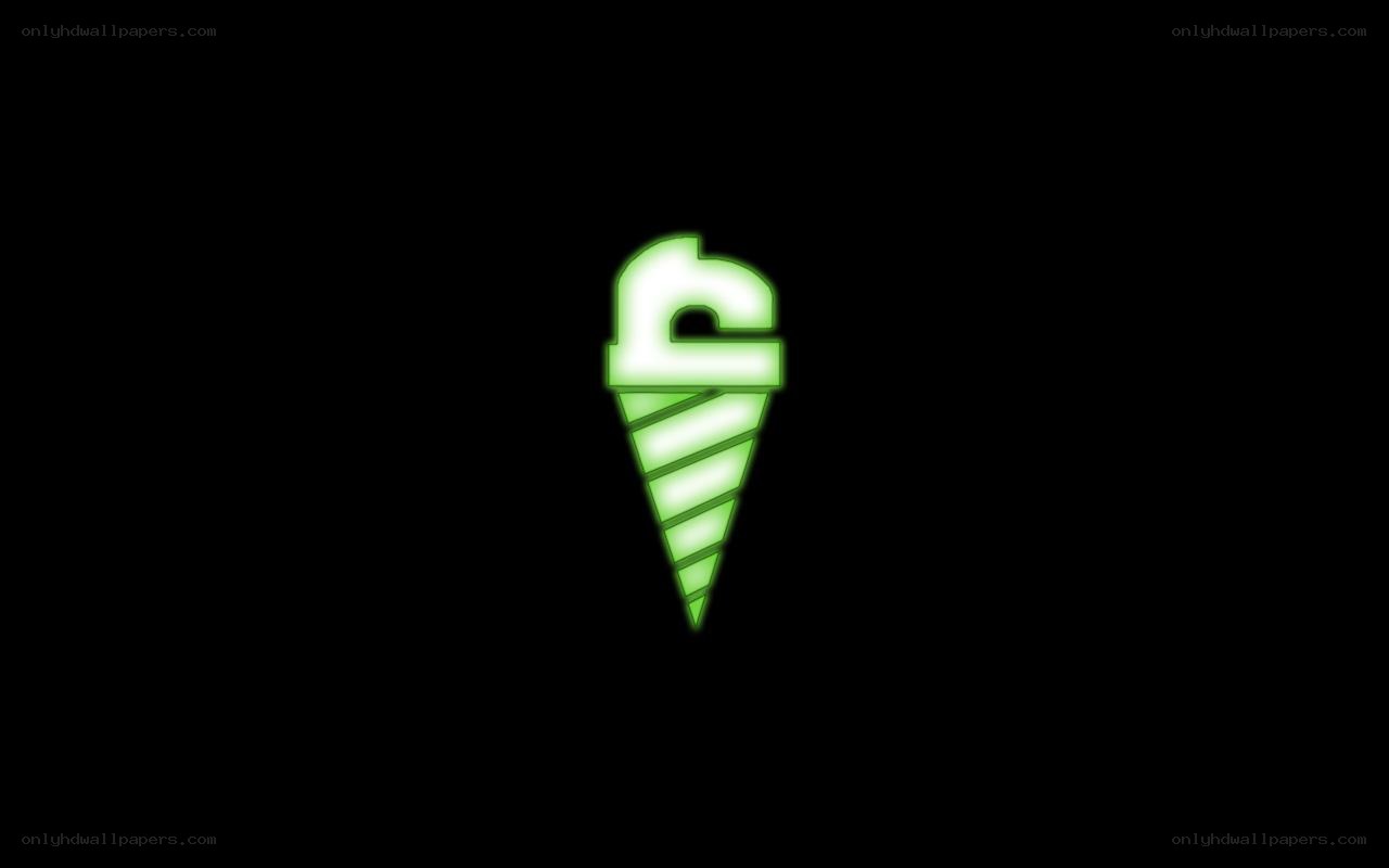 glowing green ice cream cone