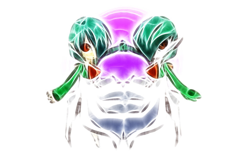 glowing green insect creature