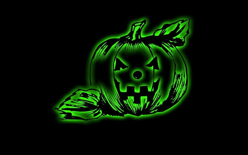 glowing green jack-o-lantern