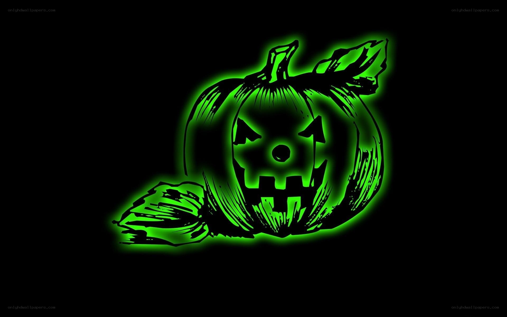 glowing green jack-o-lantern