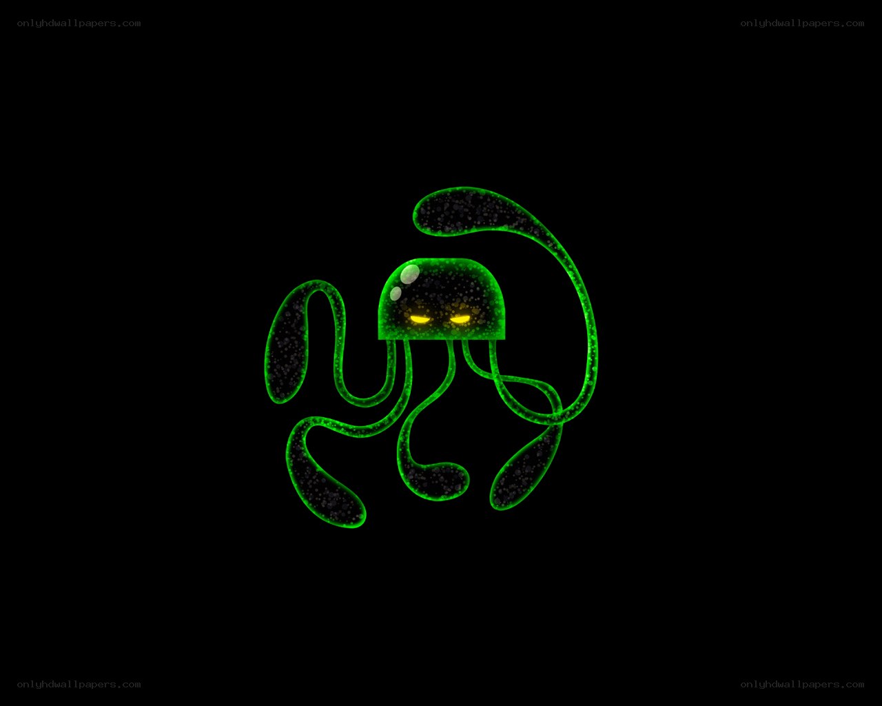 glowing green jellyfish
