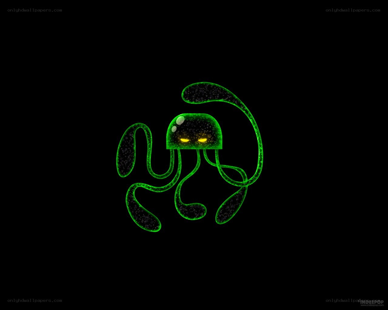 glowing green jellyfish creature